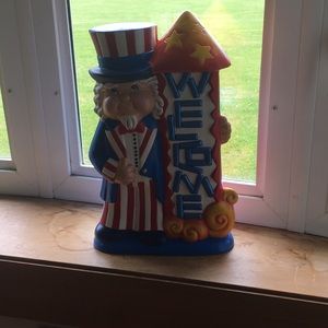 Ceramic handmade and hand painted welcome sign